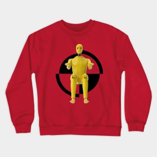 Crash Test Dummy Yellow Man Testing Car Crash Crewneck Sweatshirt